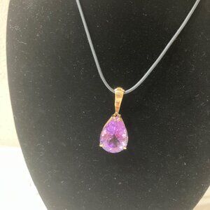 Large Amethyst Pendant set in 18K gold